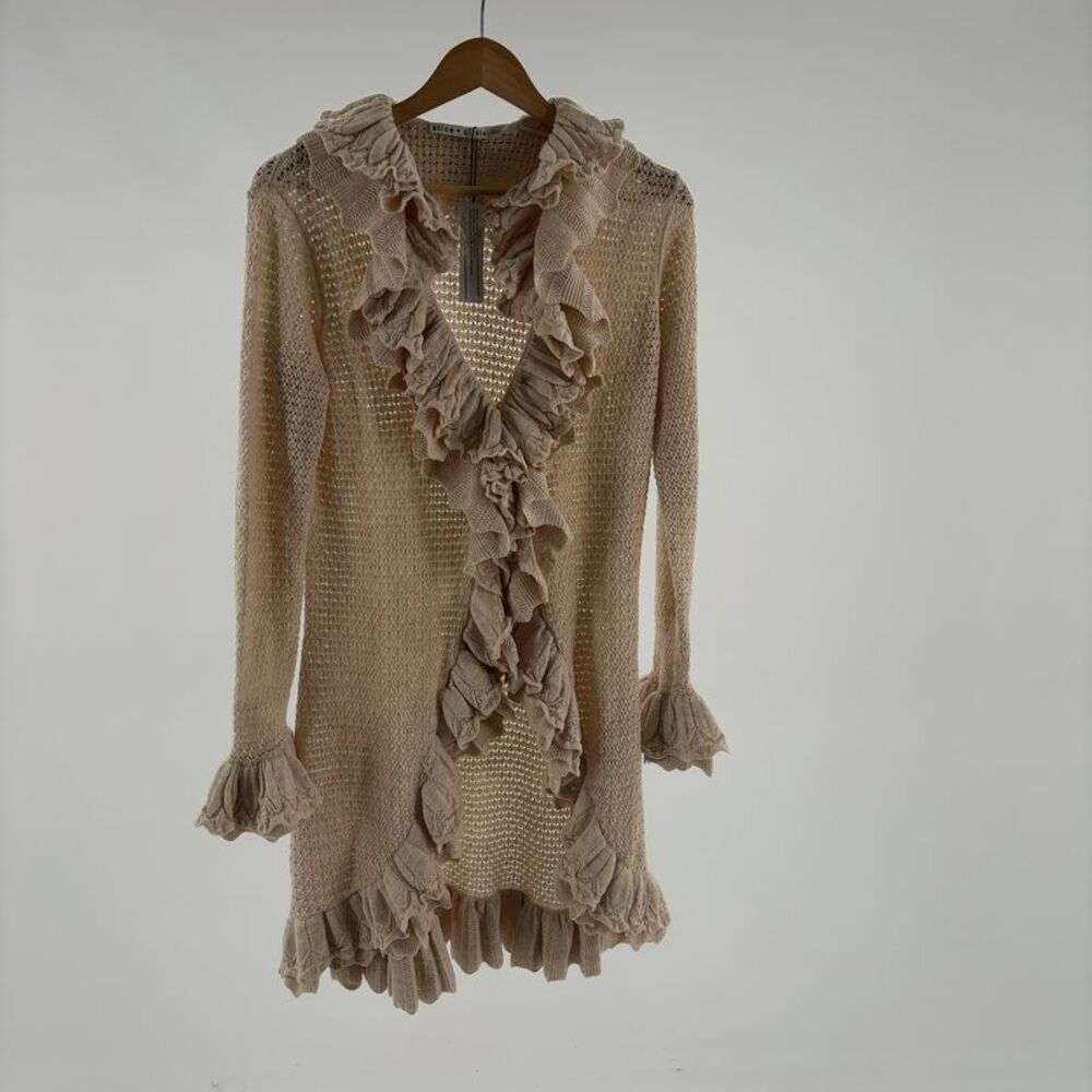 Alice + Olivia Ruffle Wool Cardigan